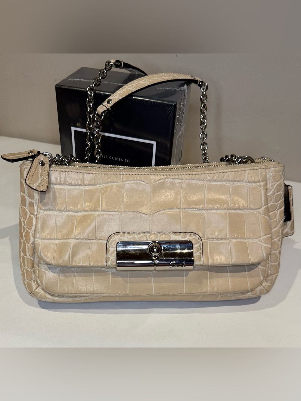 Coach Crocodile Leather Kristin Spectator Bag with Silver Hardware 2011 16844